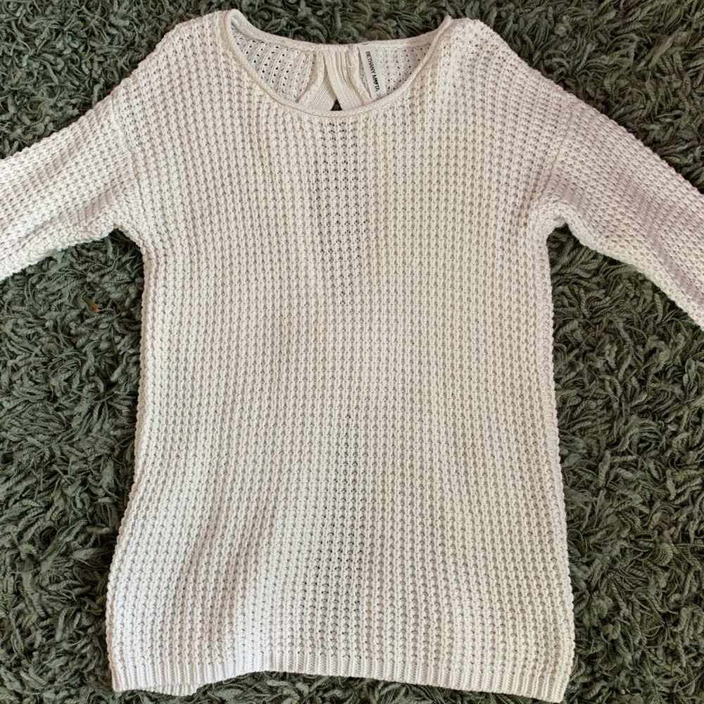 White open back sweater